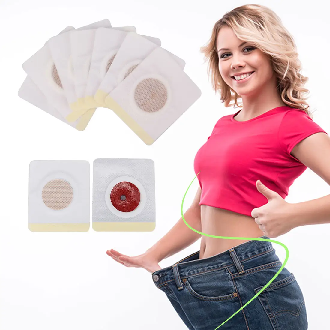 ELAIMEI 30 Pcs Atmungsaktive Kräuter Slim Belly Patch Gewichts verlust natürliche Verbrennung Abnehmen Nabel Patches