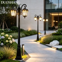 Lampes LED d'extérieur de style européen, étanches IP65, blanc chaud, pour jardin, à tête simple/double, noir/bronze antique, pour villa et pelouse