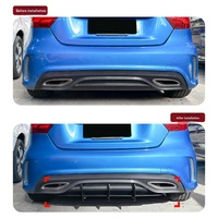 Diffuseur arrière, séparateur de pare-chocs arrière pour Mercedes-Benz Classe A W176 version Sport 2016-2018, matériau ABS, noir piano, noir brillant