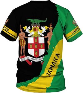 Camiseta con Estampado 3D de la Bandera de Jamaica y León, Nueva, en Oferta, para Hombre y Mujer, Estilo Jamaicano, Verde y Negro, Manga Corta - Product Image 4