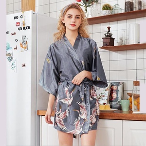 Robe Kimono Mini d'été pour Femme, Peignoir en Rayonne, Yukata, Chemise de Nuit, Vêtement de Nuit, Pyjama Femme, Taille M-XXL - Product Image 1