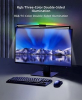 Lampe de bureau LED à intensité variable alimentée par USB, avec abat-jour en plastique, protection des yeux pour écran d'ordinateur