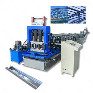 Grosir bahan bangunan membuat bagian mesin baja galvanis Punching C Z Purlin Roll Forming Machine