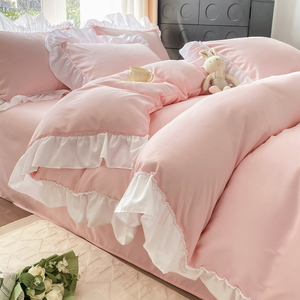 Juego de Ropa de Cama de 4 Piezas, Estilo Coreano, 100% Poliéster Tejido, Venta Directa de Fábrica - Product Image 5