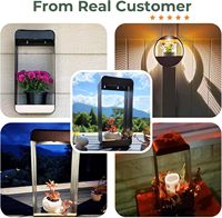 Lámpara Solar de Pared Negra TSINYE con Estante para Plantas - Aplique de Pared Decorativo Impermeable IP65 para Patio y Jardín, Alimentado por Energía Solar
