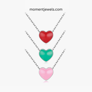 Collar de Plata de Ley 925 con Colgante de Corazón Romántico Chapado en Rodio, Cadena de Eslabones, Joyería para Mujer, Regalo de Boda - Product Image 2