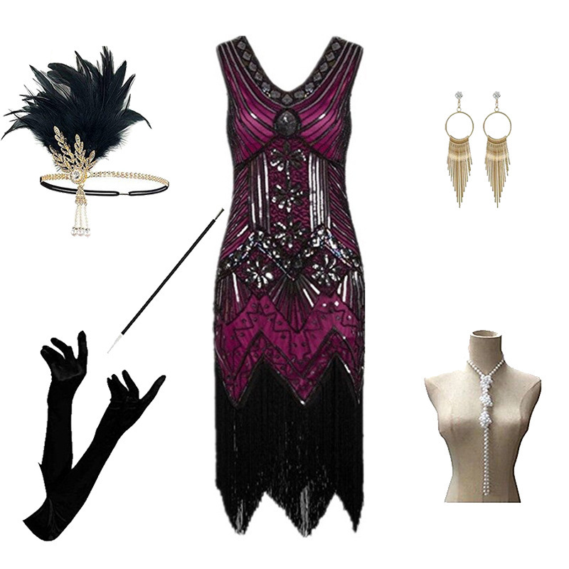 Accessoires de robe rouge rose F