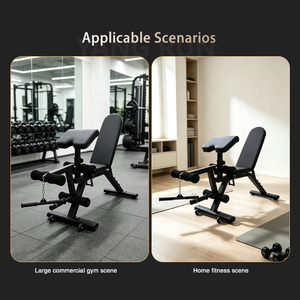 Banc de musculation professionnel réglable avec fonction preacher curl et développateur de jambes pour l'entraînement complet du corps et le fitness - Product Image 3