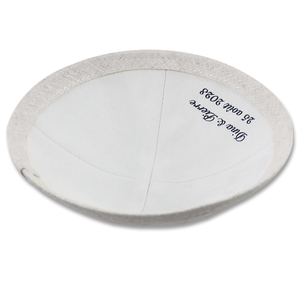 Kipá de lino con bordes bordados a medida, Ahava judía, se puede personalizar para bodas y Barbat Mitzvahs, Yarmulke de regalo judío - Product Image 4