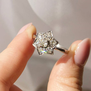 Anello di Diamanti F1805 in Oro Bianco, Taglio Brillante Rotondo, Colore G Naturale, Anello di Fidanzamento Classico da Donna - Product Image 6