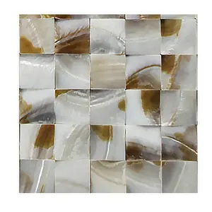 Shell mosaic and nanoglass pure white stacked trip mosaic tile