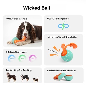 Jouet interactif pour chien révolutionnaire avec mise à niveau des matériaux, toupie automatique Wicked Ball Rolly - Product Image 3