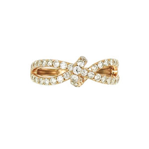 Anillo de nudo infinito con diamantes en oro rosa de 18 quilates, joyería moderna, romántica y de lujo para mujer - Product Image 1