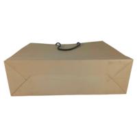 Sac fourre-tout en papier kraft solide personnalisé, respectueux de l'environnement, avec poignée en corde de coton renforcée, sac de transport épais pour l'emballage