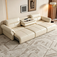 Sofá Reclinable Eléctrico Moderno de Pared, Juego de Sofás de Cuero Italiano con Ángulo Ajustable, Motor Silencioso Ergonómico para Sala de Estar