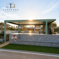 Pergola extérieure imperméable personnalisable OEM avec structure thermolaquée et auvent pare-soleil pour extérieur, cour et jardin