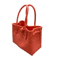Sac fourre-tout tissé en plastique pêche fait main, écologique, réutilisable, pour marché, courses, plage, durable, personnalisé, sac à bandoulière d'été