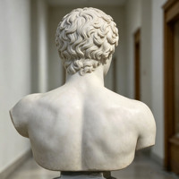 Décoration intérieure de galerie grecque classique, sculpture de buste masculin jeune en marbre blanc sculpté à la main, personnalisable