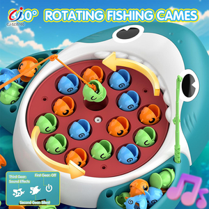 <span class=keywords><strong>Jeu</strong></span> de pêche électronique interactif de bureau Chengji pour enfants, thème <span class=keywords><strong>requin</strong></span> de dessin animé, avec plateau rotatif - Product Image 2