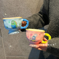 Tasses à café et gobelets à lait Bob l'éponge avec poignée pour la maison, les cadeaux, les fêtes et la Coupe du Monde 2026