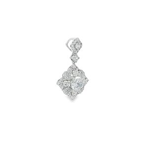 Colgante de Halo de Oro de 18K de Lujo con Engaste de Garra, Corte Brillante Redondo, Diamante Central Cultivado en Laboratorio y Diamantes de Acento - Regalo para Mujer - Product Image 6