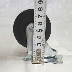 2.5 inch 65 mét xoay đen cao su Caster xe đẩy bánh xe cho đồ nội thất/tủ/xe cút kít/handcart bệnh viện trường kho - Product Image 4