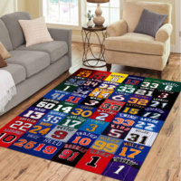 Nba Team Pattern Area Teppich Benutzer definiertes Foto Gedruckt Sport Basketball Team Teppich Wolle Plüsch Wohnzimmer Teppich und Teppiche