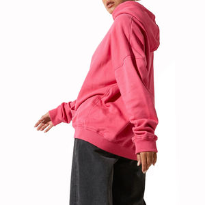 Sweat-shirt pour femme décontracté, lourd, à épaules tombantes, ample, logo personnalisé, lavé, polaire, pour l'automne et l'hiver - Product Image 4