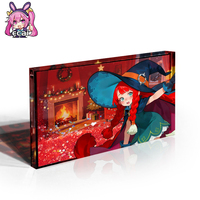 Support d'art animé en acrylique avec perles flottantes liquides personnalisées pour affichage visuel et utilisation sur bureau