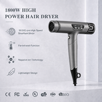 Sèche-cheveux professionnel haute vitesse 90000 tr/min, pliable, ionique, 1800W, haute puissance, avec plusieurs fonctions