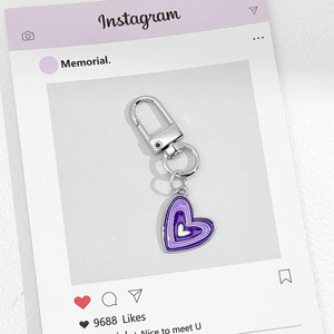 Mengda Accessorio per Gioielli Fai-da-Te per San Valentino, Ciondolo a Forma di Cuore Arcobaleno in Lega con Smalto, Portachiavi, Ornamento, Regalo - Product Image 4