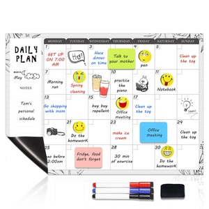Ensemble tableau blanc taille personnalisée PET effaçable à sec calendrier mensuel magnétique planificateur pour cuisine réfrigérateur approvisionnement direct d'usine - Product Image 1