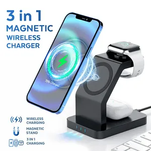 Soporte Magnético para Teléfono 3 en 1 con Cargador Inalámbrico de Carga Rápida de 15W para Apple IWatch, AirPods, <span class=keywords><strong>iPhone</strong></span> 15, 14, 13, <span class=keywords><strong>12</strong></span> <span class=keywords><strong>Pro</strong></span> <span class=keywords><strong>Max</strong></span> - Product Image 2
