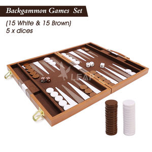 Set di Backgammon in pelle da viaggio da 18 pollici 46*28*5cm in pelle portatile in PVC Backgammon 15 Set a <span class=keywords><strong>dama</strong></span> - Product Image 3