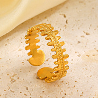 Popularité or anneaux réglables avec cercles Design créatif sens poisson souhait os anneau minimaliste tendance bijoux en acier inoxydable