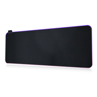 Tapis de souris de jeu RGB noir personnalisable à prix d'usine, antidérapant, LED, imperméable, pour clavier de jeu, pour joueur, non toxique