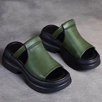 Tendances de la mode : Sandales mules à plateforme pour femme, à bout ouvert, à semelle épaisse et robuste, à enfiler, décontractées d'été, OEM ODM pris en charge