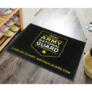 Alfombra comercial impresa personalizada, alfombrilla con logotipo negro, alfombrilla de goma lavable para puerta de entrada con patrón de rompecabezas para tienda - Product Image 1