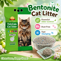 Pasir Kucing Bentonit dengan Karbon Aktif, Pengontrol Bau Kuat, Antibakteri, Cepat Menggumpal, Rendah Debu, Pasir Hewan Peliharaan, Grosir OEM