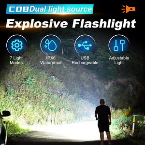 Mini lampe torche LED multifonctionnelle pour porte-clés, étanche IP55, 7 modes, portée de 50 mètres, lumière du jour 5000K, longue durée de vie, lampe torche portable - Product Image 2