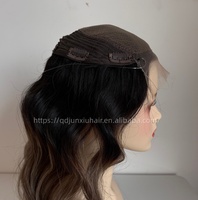 Perruque Mini Originale à Grande Couverture, Topper Capillaire, Lace Frontale Complète, Dessus Plat, Nœuds Simples, Prothèse Capillaire pour Ligne de Cheveux Resserrée et Couronne Affinée