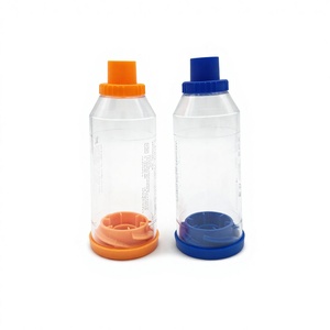 <span class=keywords><strong>Masque</strong></span> jetable en PVC de qualité médicale bleu/orange 220 ml pour enfant, avec valve, <span class=keywords><strong>chambre</strong></span> de dosage, inhalateur, doseur, entretoise pour l'asthme, certifié CE - Product Image 1