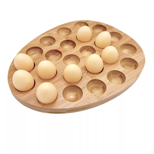 Reversible <strong>Wood</strong> Deviled <strong>Egg</strong> <strong>Tray</strong> and Charcuterie Board Cheese Serving Platter - Product Image 6