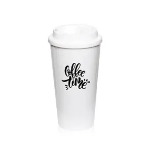 2 Go Пользовательские многоразовые пластиковые чашки для путешествий кофейная кружка для горячих и холодных напитков