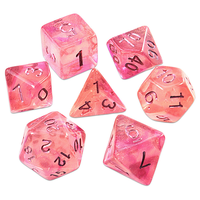 Ensemble de dés polyédriques D&D faits à la main en résine, 7 pièces, écologiques, poids équilibré, couleur transparente pour Dungeons & Dragons