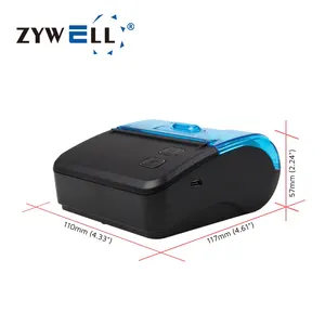 Zywell novo portátil mini 80 milímetros sem tinta impressora de recibos térmica ZM06 3 polegadas bluetooth bill impressora