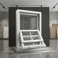 Ventana Corredera Vertical de Vinilo UPVC Insonorizada y Fácil de Limpiar, Ventanas de Doble Hoja de Vinilo con Rejillas