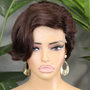 วิกผมหน้าผากลูกไม้แบบใส Pixie for Cut 5*5 สำหรับผู้หญิง ผมบ๊อบสั้น สีดำธรรมชาติ ผมบราซิลแท้ ความหนาแน่น 180% พร้อมผมเบบี้แฮร์ - Product Image 6