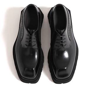 Zapatos de Vestir Formales de Negocios para Hombre, de Lujo, con Punta Cuadrada, que Aumentan la Estatura, de Cuero Otoñal, de Alta Calidad, Hechos a Mano, de Piel de Vaca, Casuales - Product Image 5