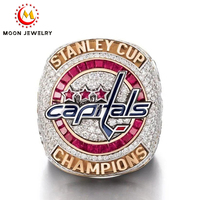 Bague de championnat style Coupe Stanley 2026 personnalisée, avec logo d'équipe de hockey sur glace, sertie pavé, bijoux de luxe pour homme, cadeau pour les fans